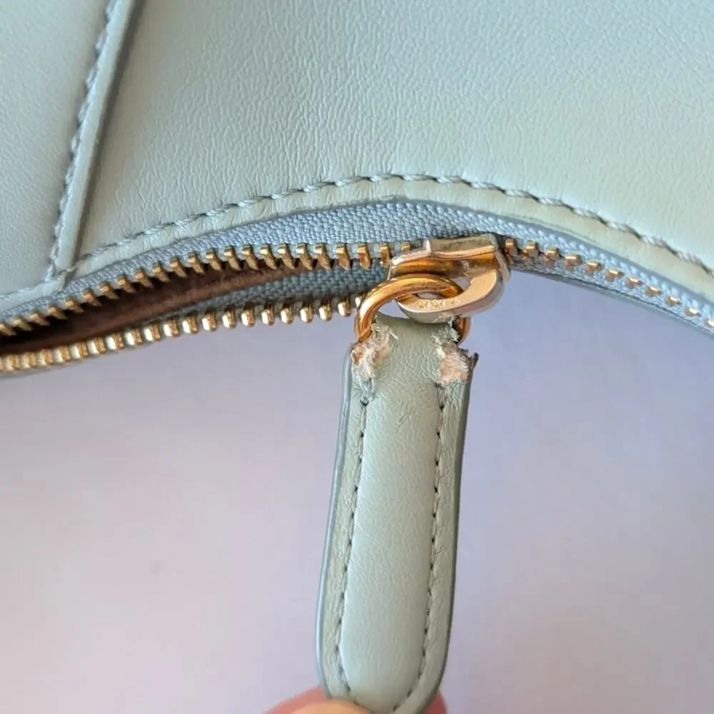 Stella McCartney Mint Green Small Perforate Vegan Leather Hobo Bag Logo Shoulder
